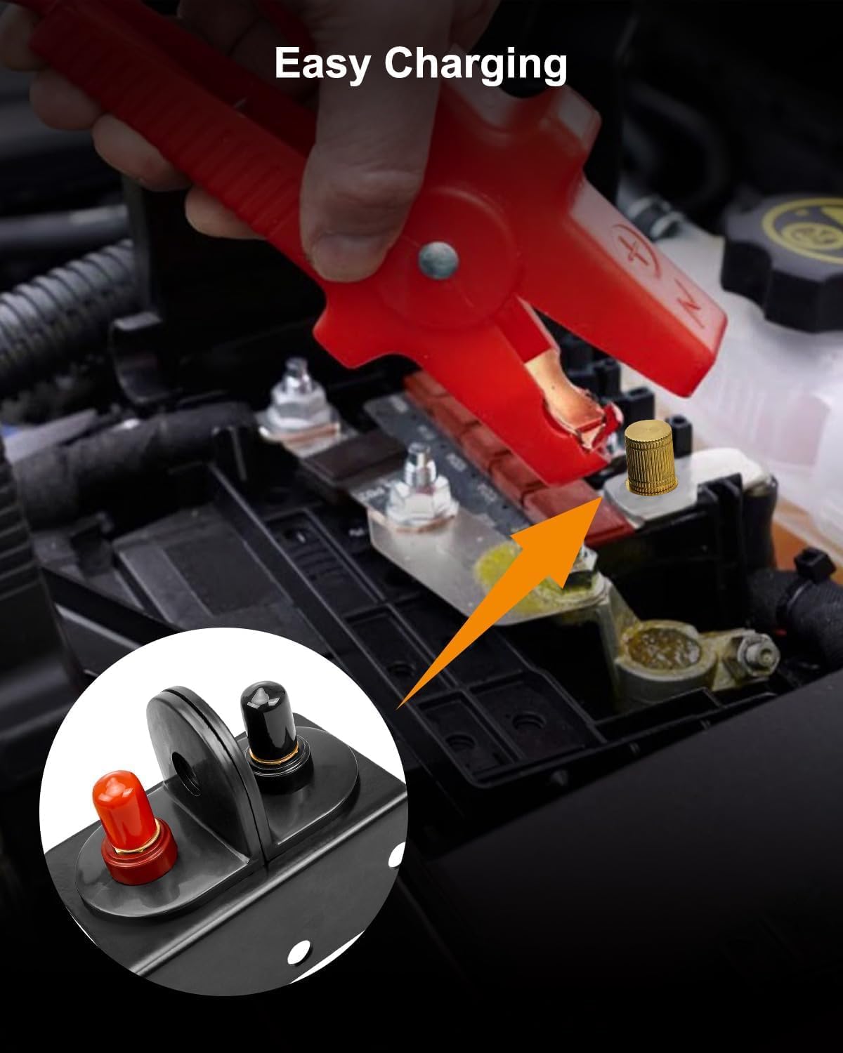 Battery Jump Post Kit with Cable & Mounting Bracket for Car Truck RV