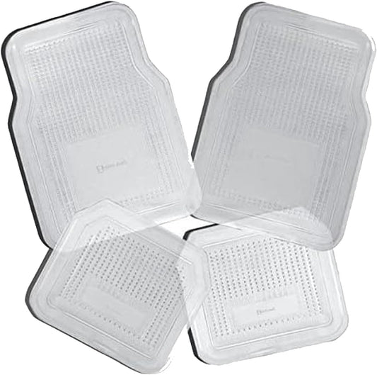 Zento Deals Car Floor Mat - Clear All Weather Floor Mat - Heavy Duty Weather Protection Mats – Universal Fit 4pc Front and Rear – Non Slip Car Van SUV Protection Liner