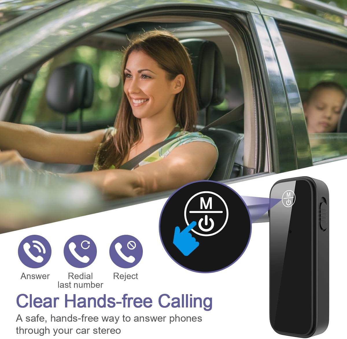2 Pack Aux Bluetooth Adapter for Car, 2 in 1 Bluetooth 5.3 Transmitter Receiver for Headphones Car Home Audio Speaker, Portable 3.5mm Wireless Audio Receiver, Hands-Free Call