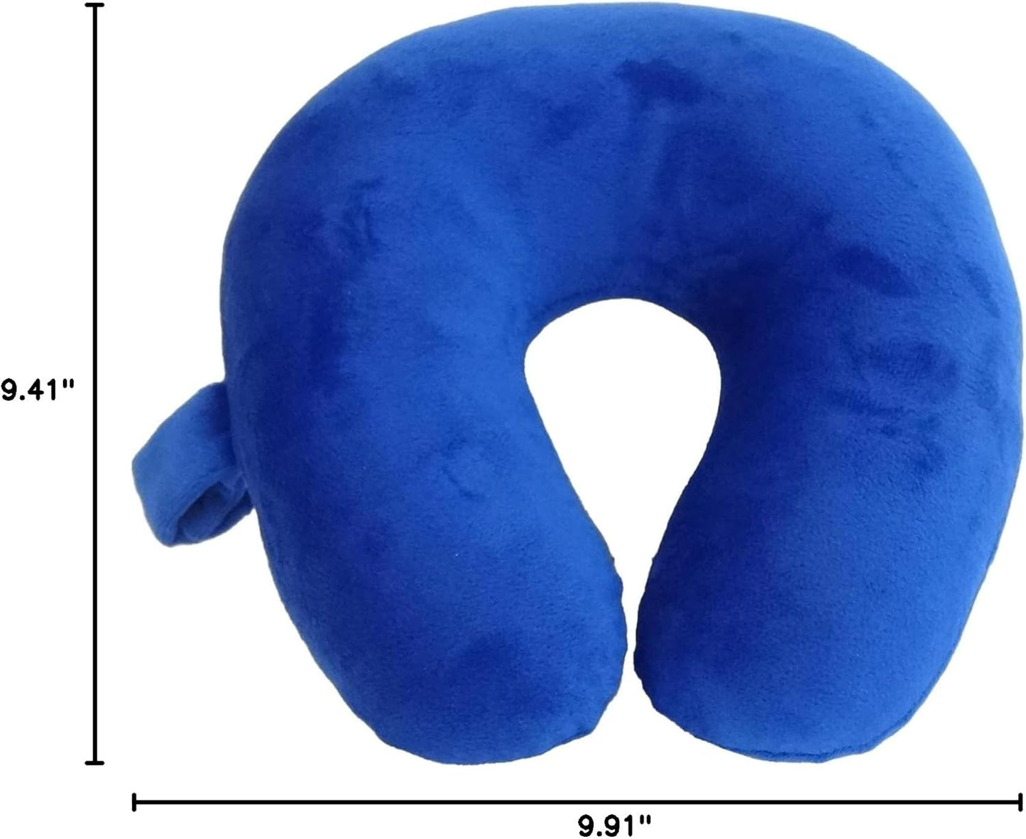 Wolf Essentials Kids Travel Neck Pillow - Cozy Soft Microfiber, Compact Design for Airplane, Car Seat, or Toddler Travel Support – Blue