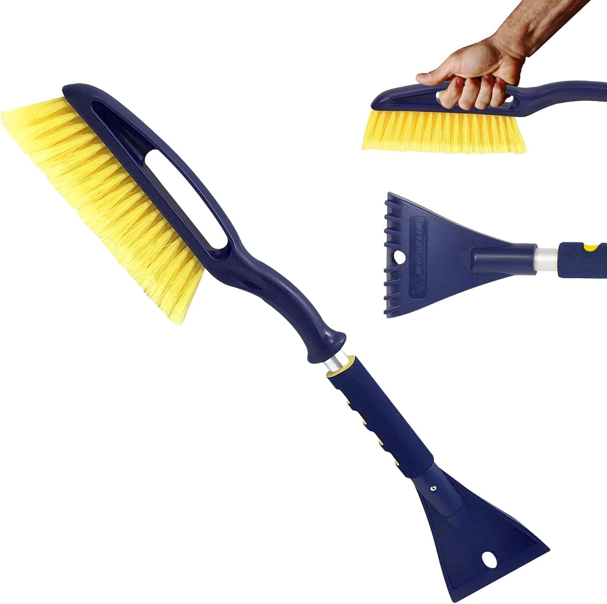 Michelin Snow Brush for Car Windshield (Pack of 2) – 25" Heavy Duty Snow Remover with Ice Scraper, Ergonomic Foam Grip, Power Scraping Handle, Lightweight Aluminum Shaft for Car, SUV, Truck, Van