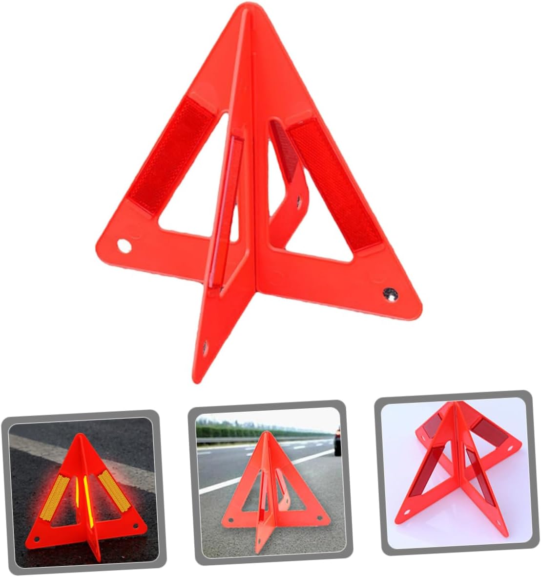 Gatuida 3pcs Reflective Emergency Warning Triangles for Roadside Safety Reflective Road Signs for Nighttime Visibility for Car Trunks and Emergency Situations
