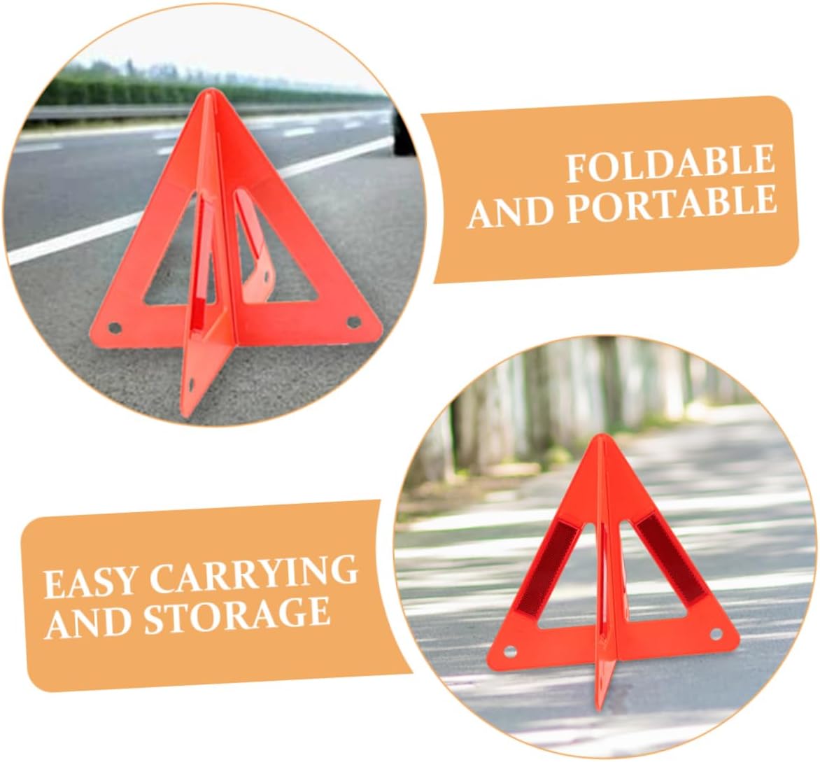 Zerodeko 5 Pack Reflective Warning Triangle Plastic Roadside Auto Marker