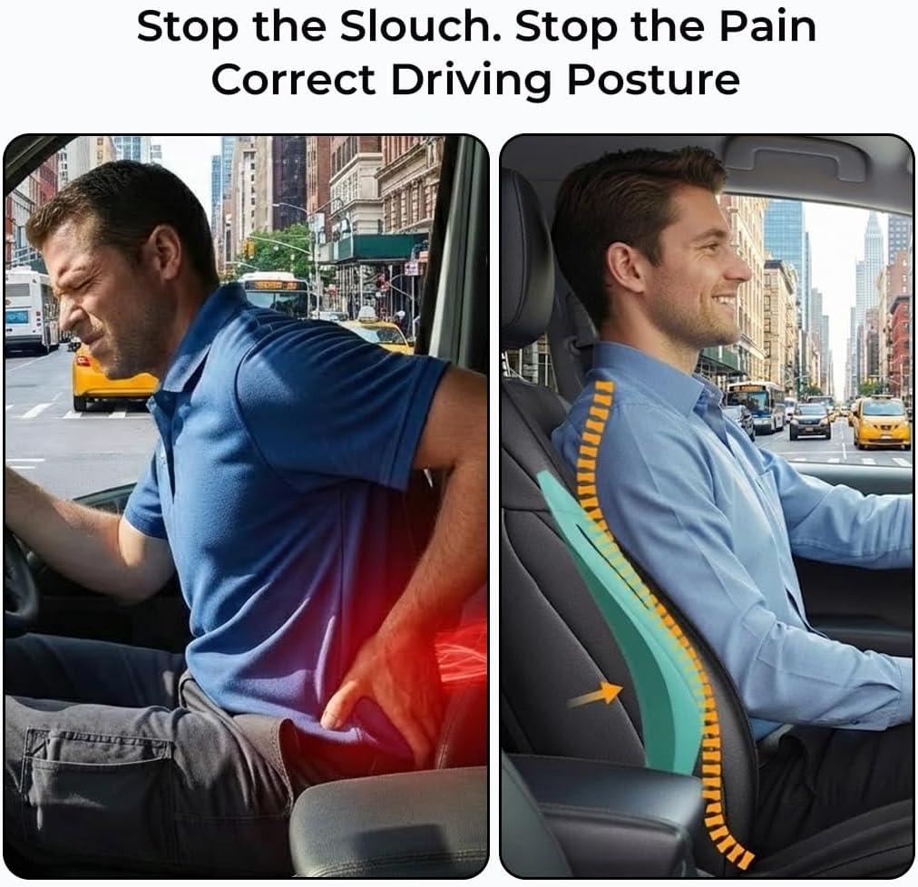 Lumbar Support Pillow for Car: Keeps Back Aligned on Long Drives