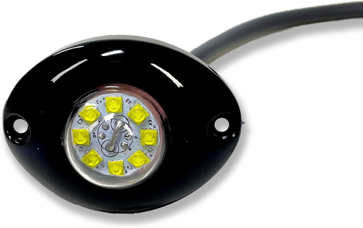 24W High-Intensity Low Profile LED Hideaway Signal Strobe Kit Hazard Light for Trucks & Cars Universal - 1 Pack (Amber)