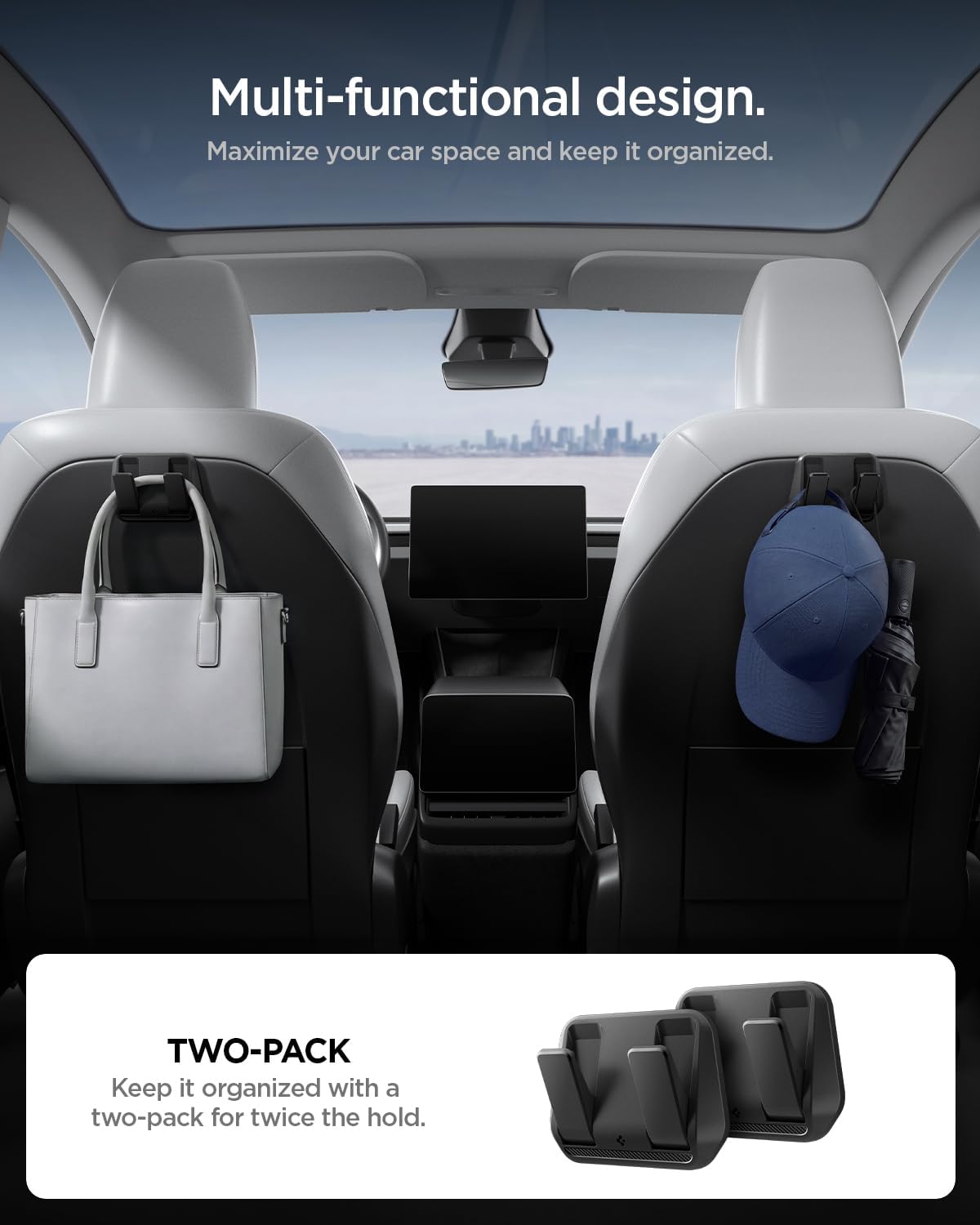 Spigen Seat Hook for Tesla Model Y Juniper and Model 3 Highland - 2 Pack