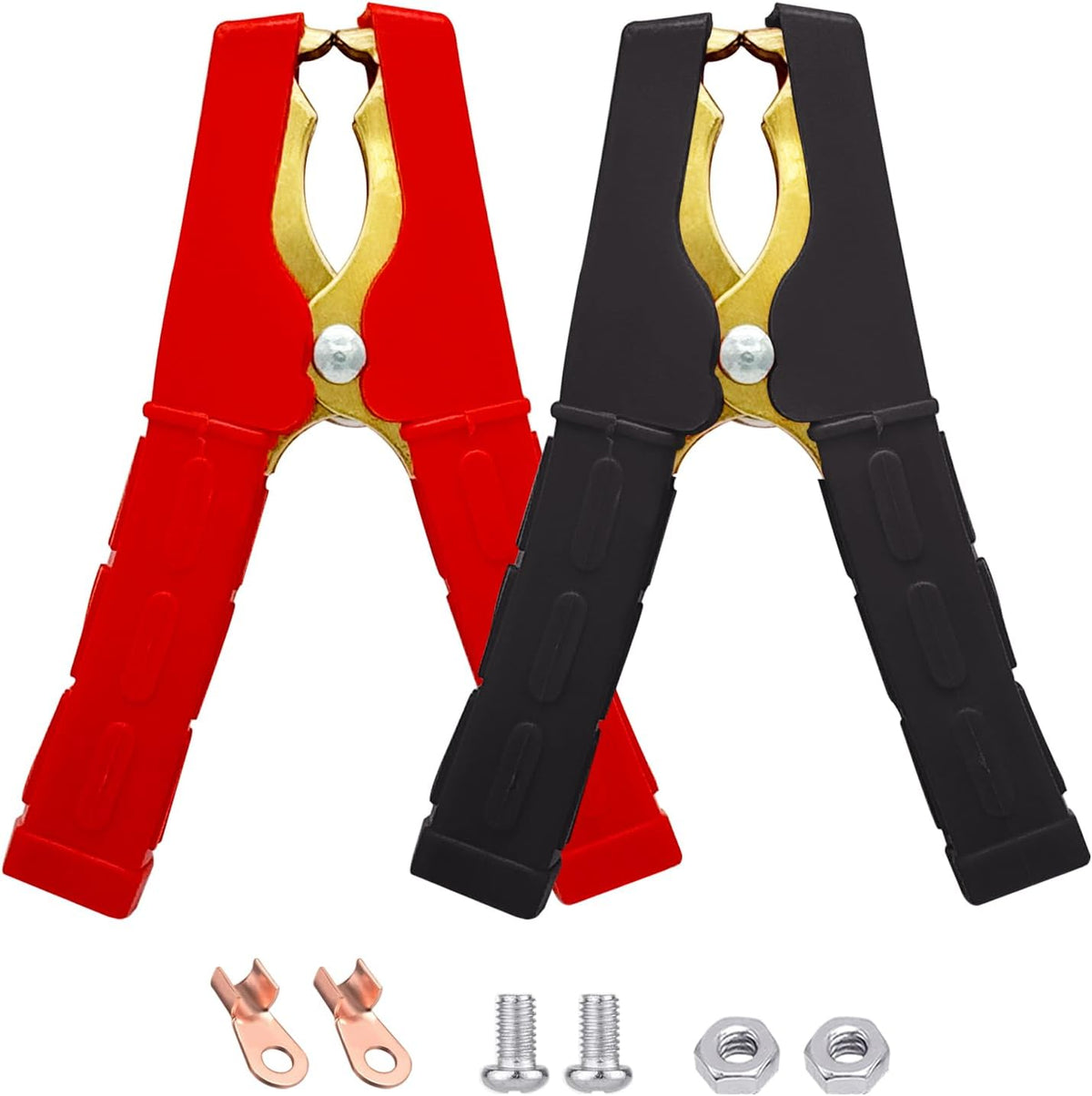 Ampper Replacement Jumper Cable Clamps, 1100A Heavy Duty Car Battery Clamp Ends for Jumper Cables, Jump Starter, Charging and Testing (2 Pairs)