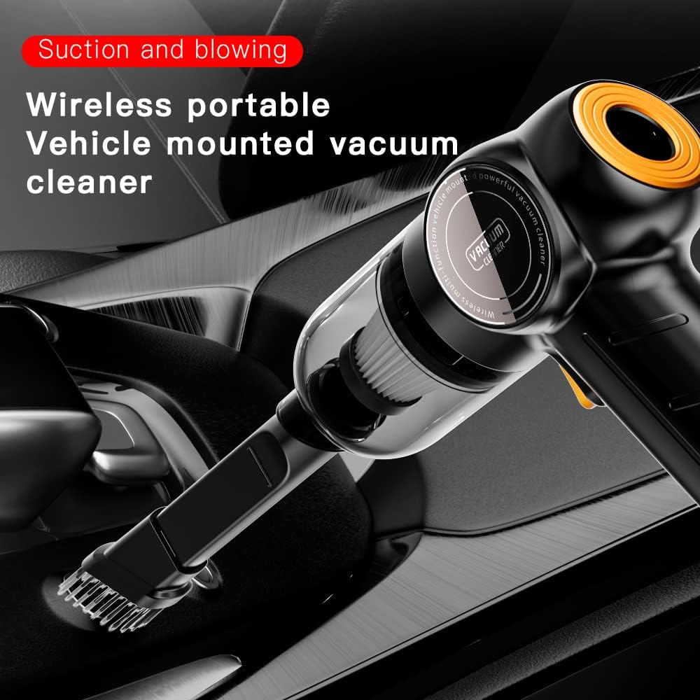 SDSP Q18.Car-Mounted Vacuum Cleaner, Wireless and Portable, 3000mAh Battery, high Suction Power of 120W, Suitable for Both Home and car use,dust Blowing and vacuuming. (Black)