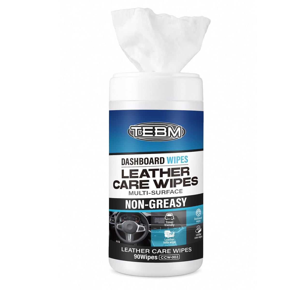 Car Cleaning Wipes 90-Count - Convenient Car Interior, Dashboard, Leather, Fabric & Vinyl Wipes, Car, Bathroom, Sports & Home Glass