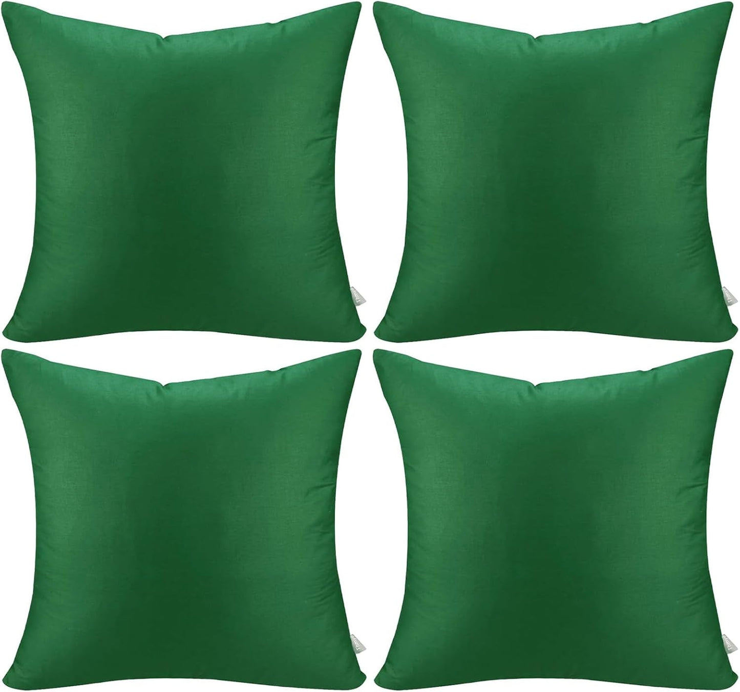 Thmyo 4-Pack 100% Cotton Comfortable Solid Decorative Throw Pillow Case Square Cushion Cover Sublimation Blank Pillow Covers DIY Throw Pillowcase for Sofa Couch(20x20inch/50x50cm, Christmas Green)
