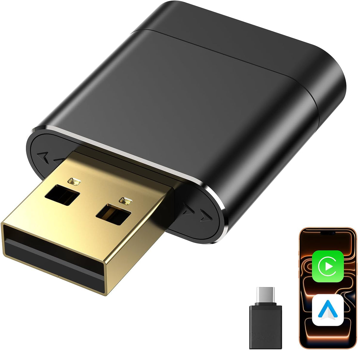 Wireless CarPlay Adapter for Apple iPhone & Android Auto USB Car Dongle