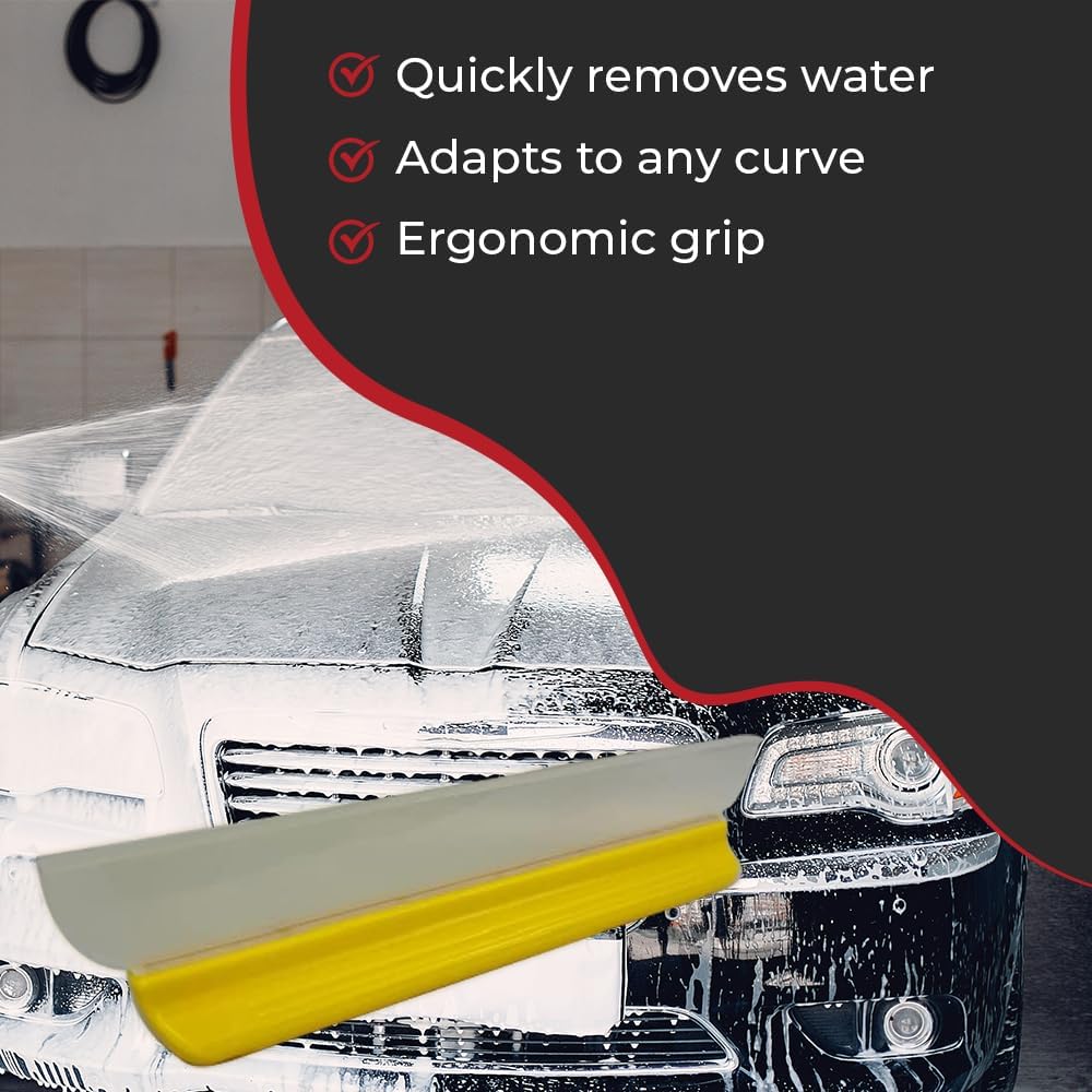 HI-TECH 14” Silicone Water Blade Car Drying Squeegee – Streak-Free, Fast-Drying, Scratch-Free Car Wash Tool