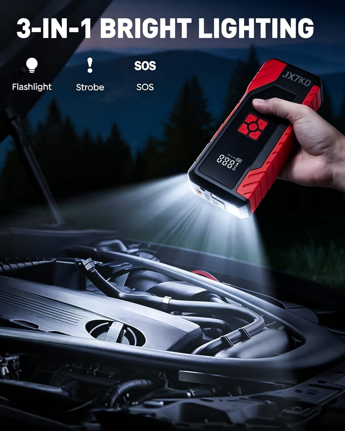 Tire Inflator Portable Air Compressor Rechargeable Air Pump for Car Tires
