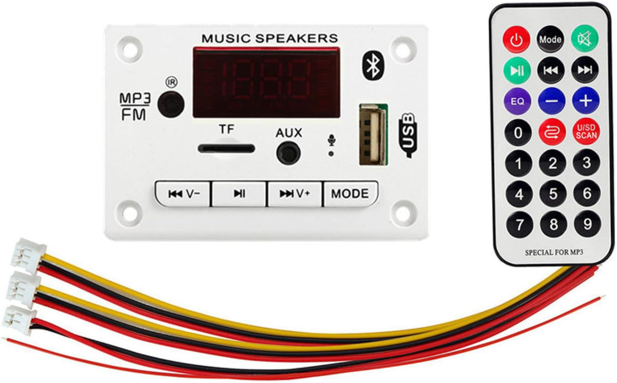 12V Audio Handsfree MP3 Decoder Board Car USB TF Card Slot FM Bluetooth Module