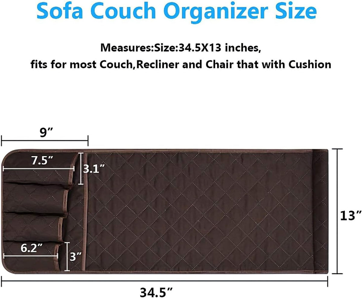 Armchair Caddy for Recliner, Non Slip Sofa Arm Organizer, Coffee