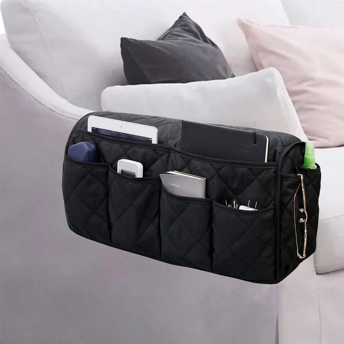 Armchair Caddy for Recliner - Sofa Armrest Organizer with 14 Pockets