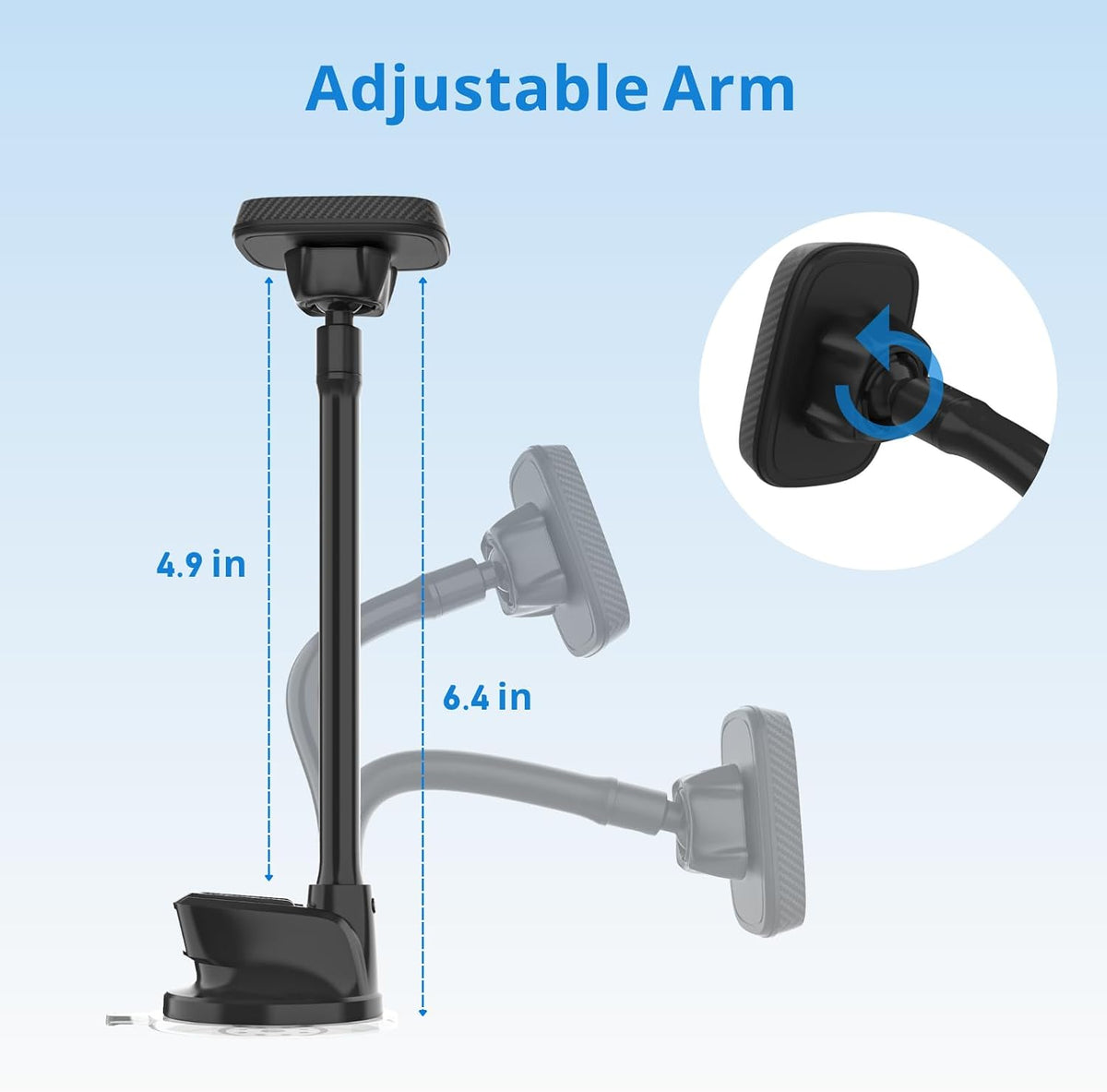 APPS2Car Magnetic Car Phone Holder Mount with Flexible Gooseneck Arm