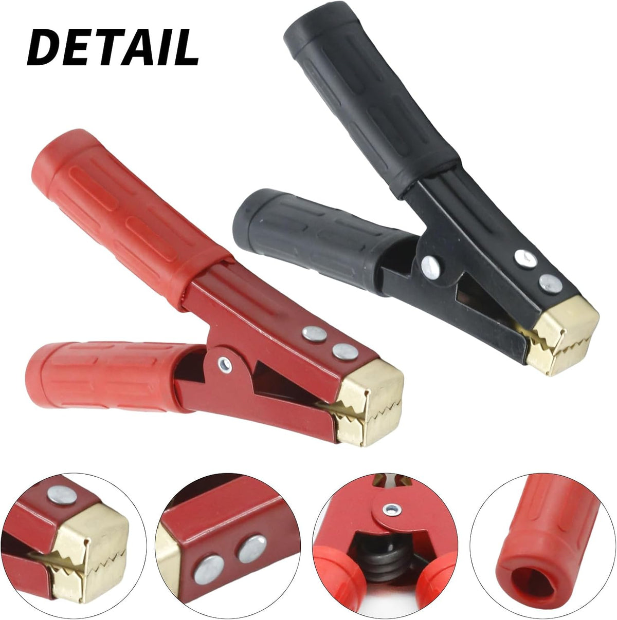 4Pcs 1000A Battery Jumper Cable Clamps, Battery Charger Clamps Jumper Cable Ends Heavy Duty Car Battery Clamps Pure Copper, Battery Alligator Clamps for Jump Starter Cables