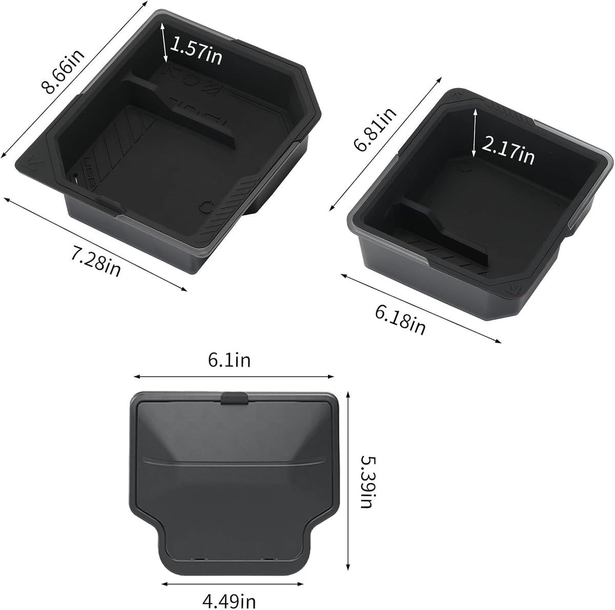 Jawjut Center Console Organizer for 2025 2026 Tesla Model Y Juniper – 3PCS Hidden Console & Armrest Organizer (Black)