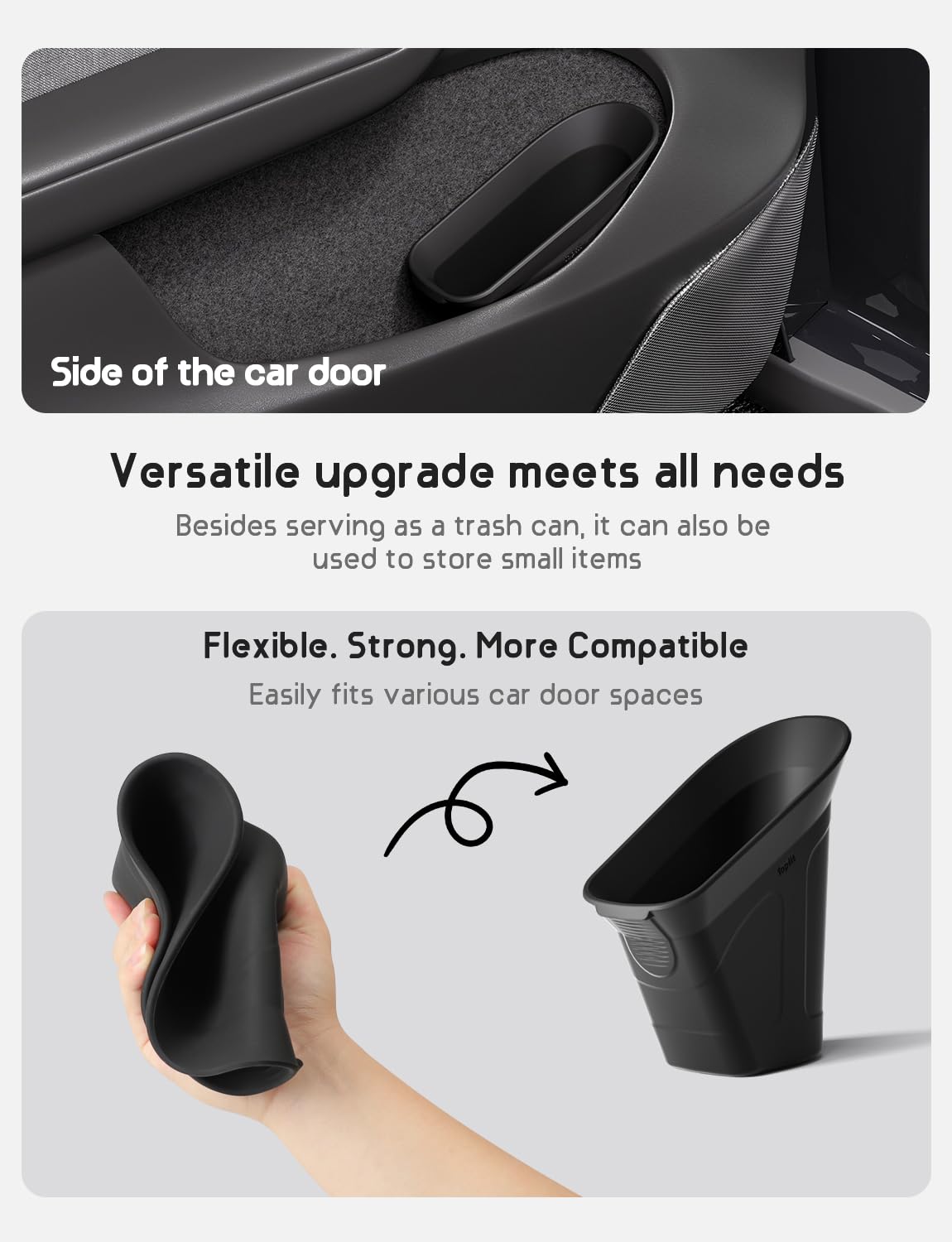 BMZX Car Trash Can Trash Bin, Mini Garbage Can Car Door TrashCan, Car Accessories for Interior Multifunctional Organizers and Storage, Home and Office