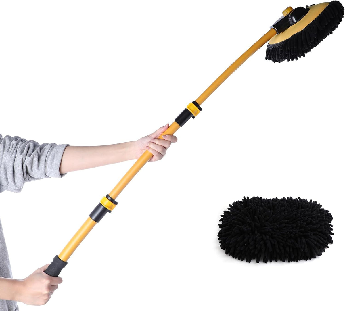 Eyliden Car Wash Brush Mop with Long Handle for Car Truck RV, Yellow