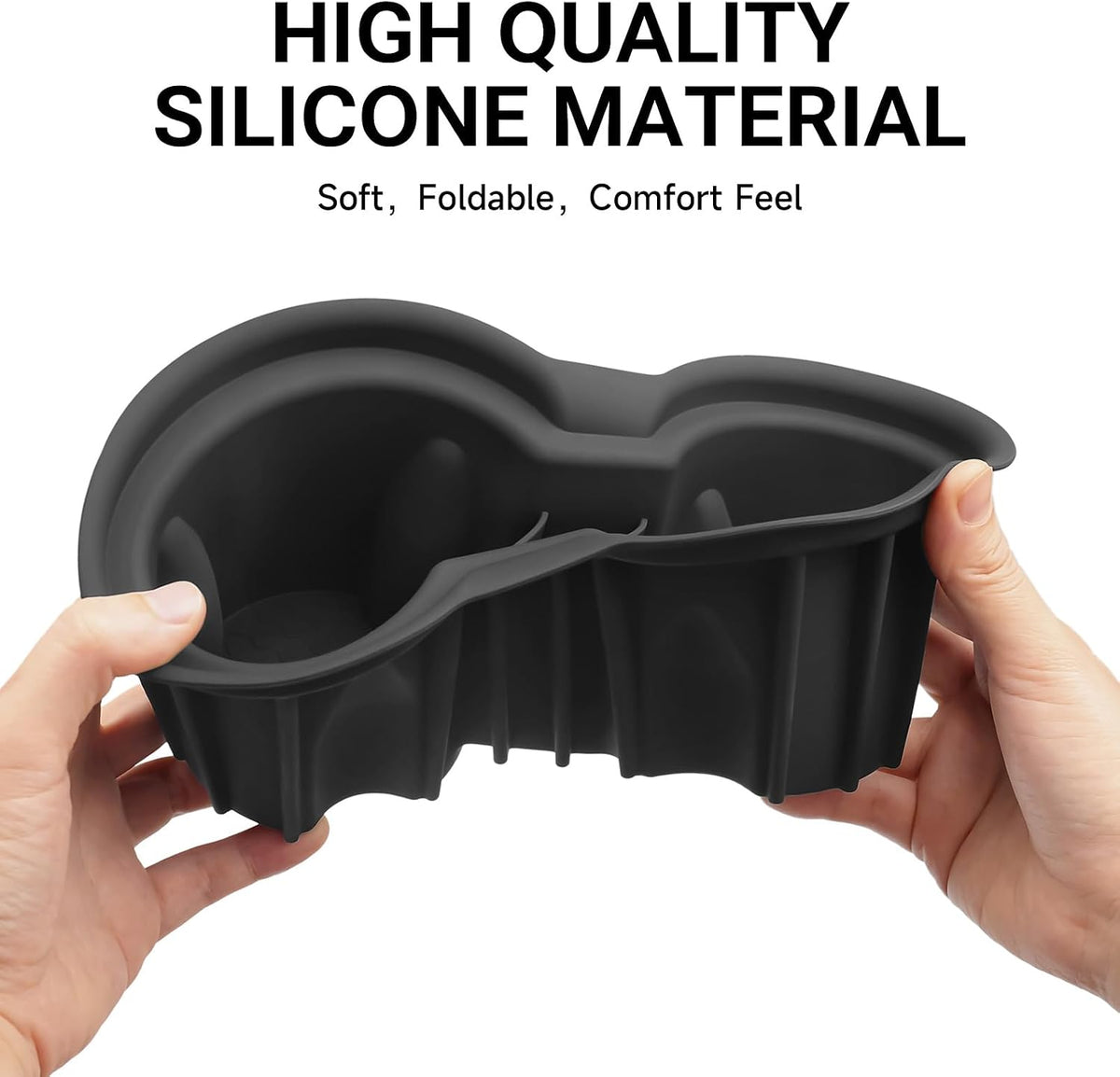 Silicone Non-Slip Center Console Cup Holder Inserts for Toyota Highlander 2014 2015 2016 2017 2018 2019 Car Drink Bottle Holder Interior Accessories Waterproof Replaces