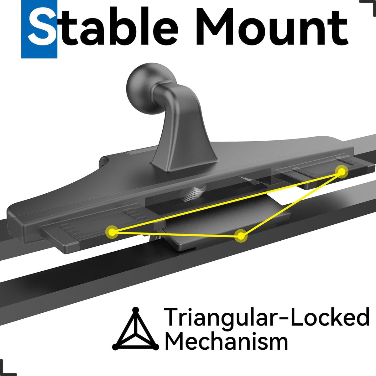 CD Slot Car Mount for Portable CarPlay Screens, Adjustable Angles, Low Profile and Sleek, Integrated Mounting Solution for in-Car Android Display Monitors (4-Tab Bracket Mount)