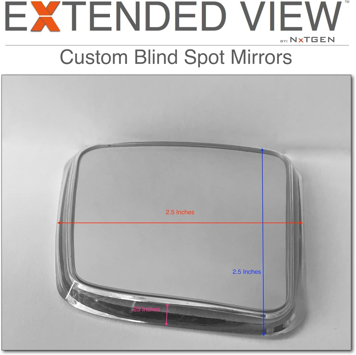 Custom Blind Spot Mirrors- Compatible With 2019- Present Chevy Silverado | Blind Spot Mirrors Compatible with 4th Generation Factory Mirrors With Blind Spot Monitoring | NXTGEN Extended View (2 Pack)