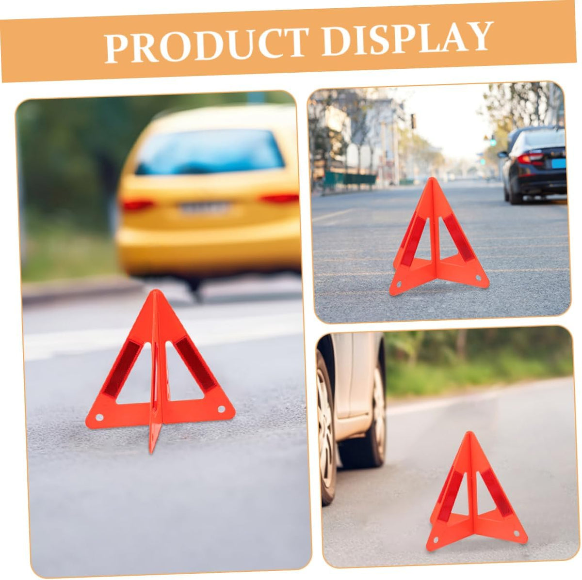 5pcs Foldable Car Reflective Warning Triangles for Parking Alerts