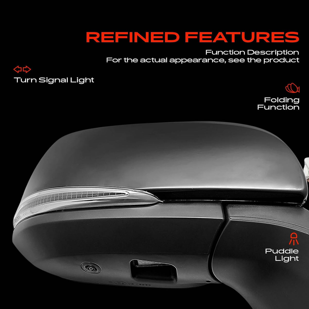 A-Premium Passenger Side Power Door Mirror Compatible with Toyota