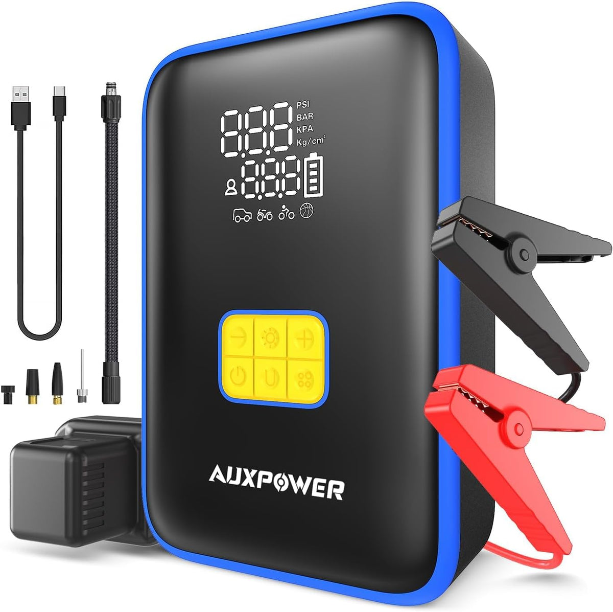 Auxpower 3000A Portable Car Jump Starter with 150PSI Tire Inflator
