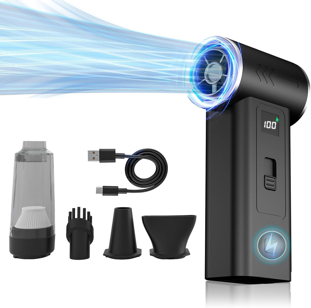 High Power Car Vacuum Cleaner Handheld Fan Blower Efficient Filtration System ABS Pet Hair Removal ABS Car Cleaning Tool