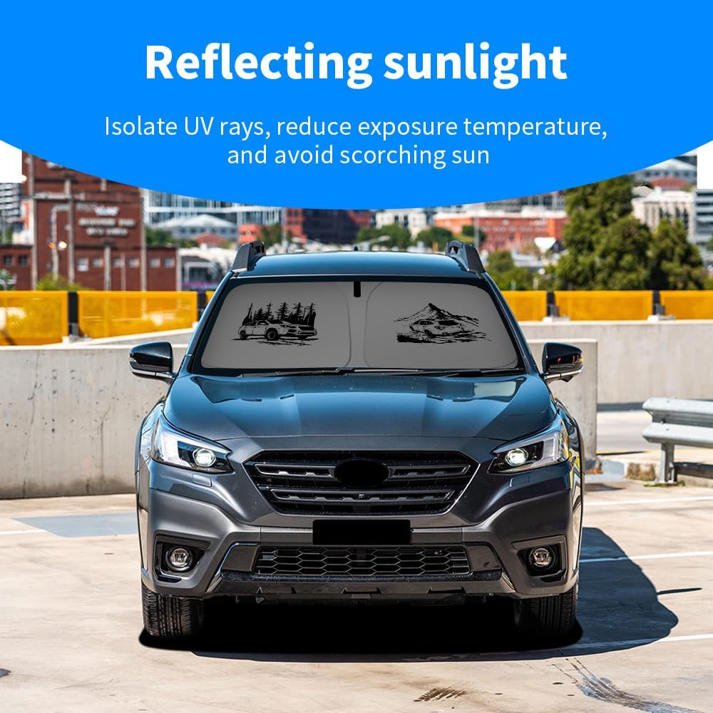 Windshield Sunshade Compatible with Subaru Outback Blocks UV Rays Sun Visor Protector Foldable Front Window Sun Shield (Outback)