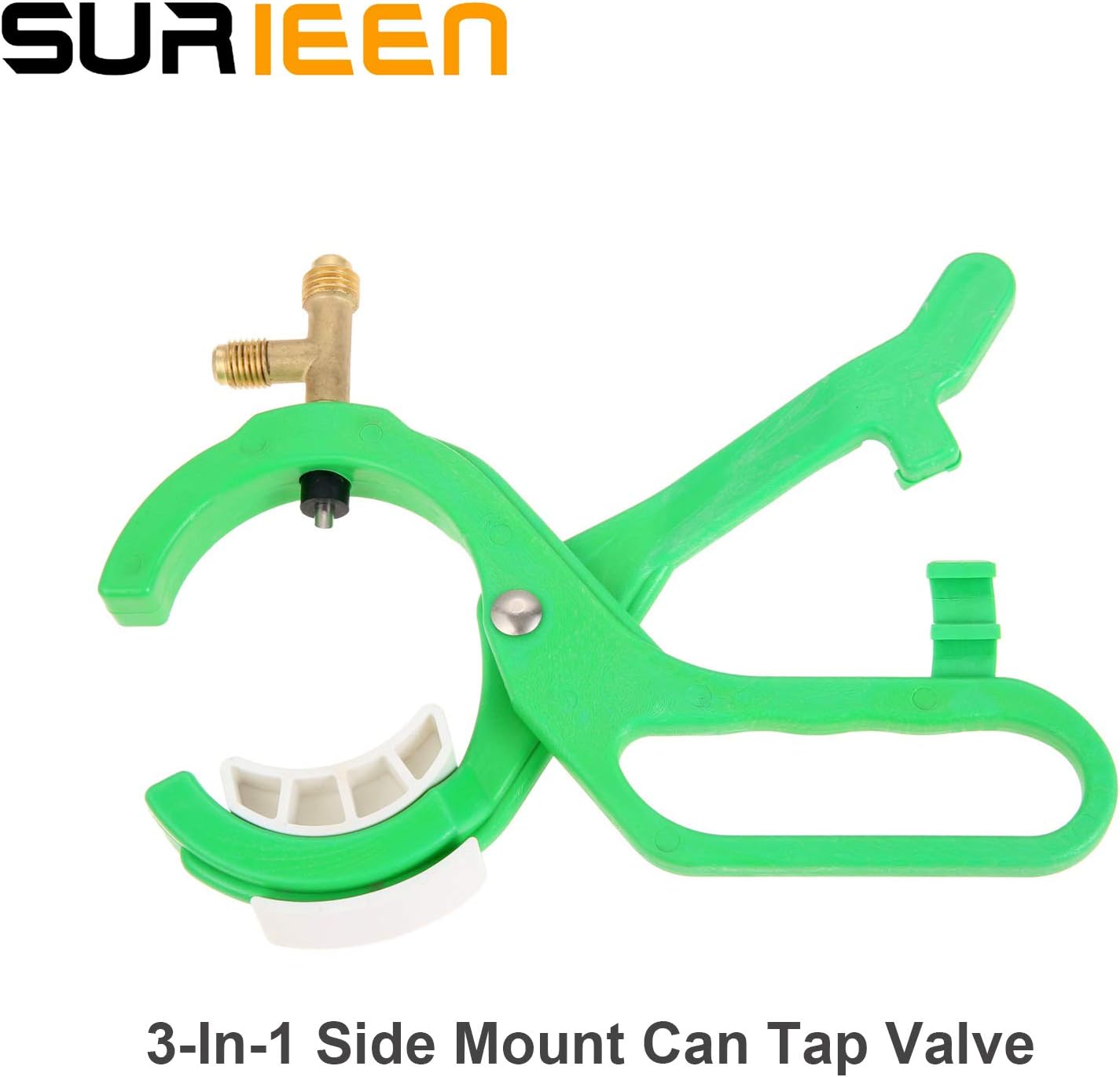 R134A R12 Side Can Tap, 3-in-1 Side Mount Can Tap Valve | 1/4'' SAE 1/2'' Thread R134a Refrigerant Dispenser Kit for Car AC Refrigerant Manifold System, (Green)