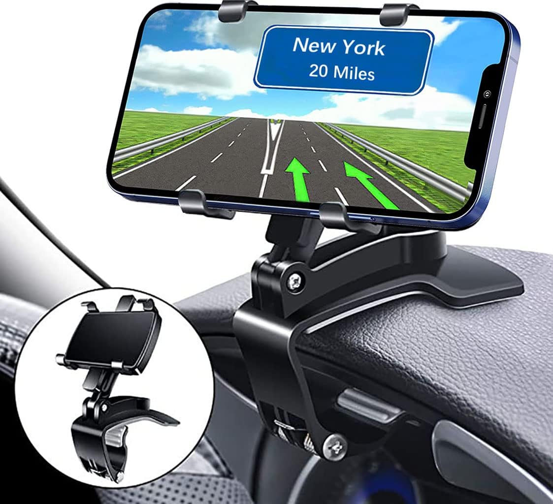 YAOKEEP Car Phone Holder Mount, 360 Degree Rotation Dashboard Phone Holder