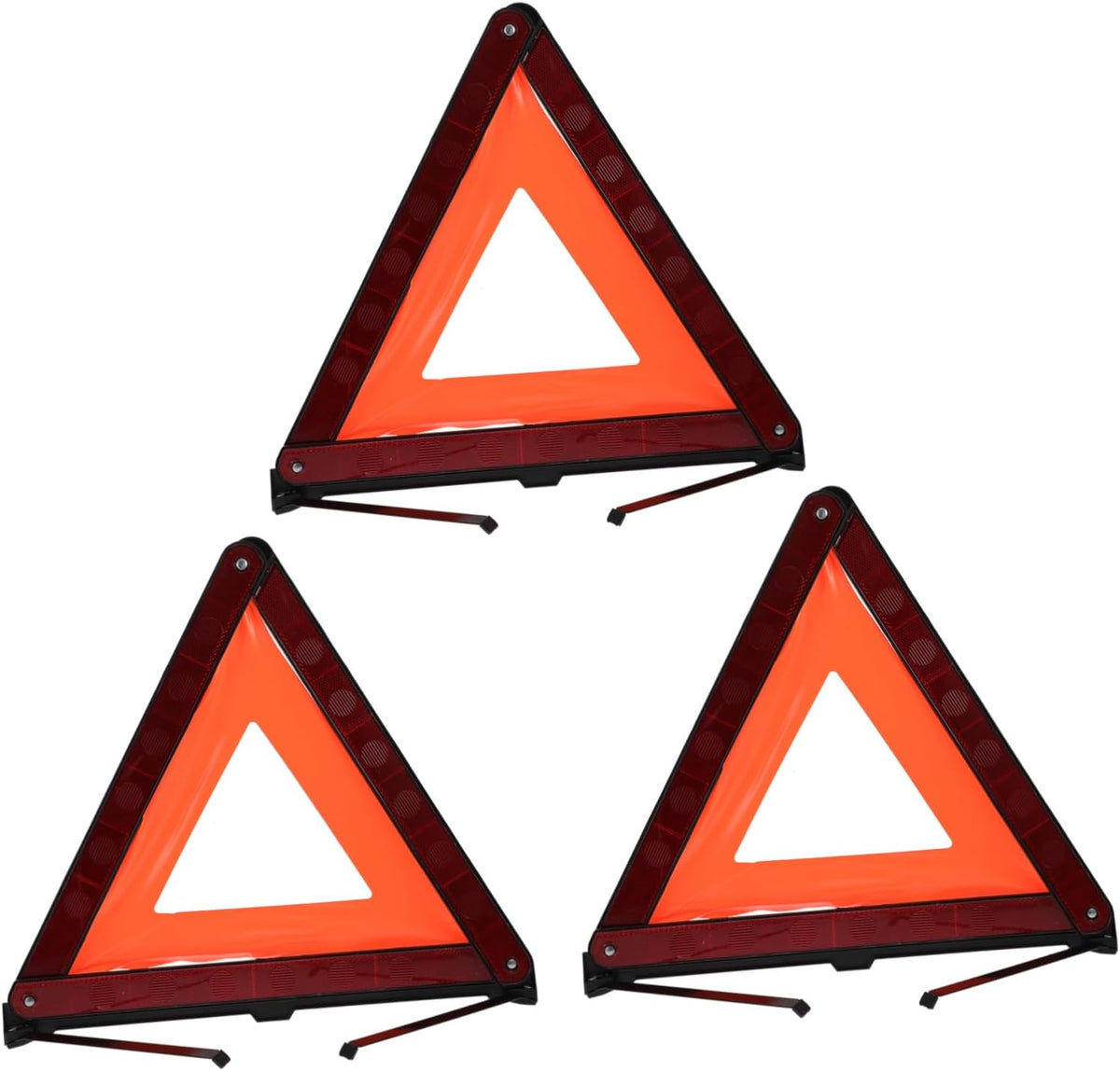 Homoyoyo Reflective Triangle Warning Sign Set, 3 Pack, Red for Car Use