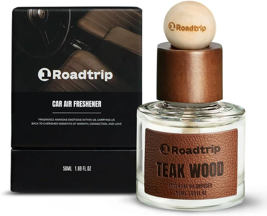 Car Air Freshener 50ML - Light Teakwood Fragrance - Cup Holder Diffuser - Car Interior Accessory - Non Toxic Air Freshener for Men & Women