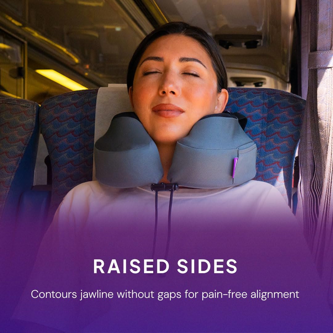 Cabeau Evolution S3 Travel Pillow – Straps to Airplane Seat – Ensures Your Head Won’t Fall Forward – Relax with Plush Memory Foam – Quick-Dry Fabric Keeps You Cool and Dry (Indigo)…
