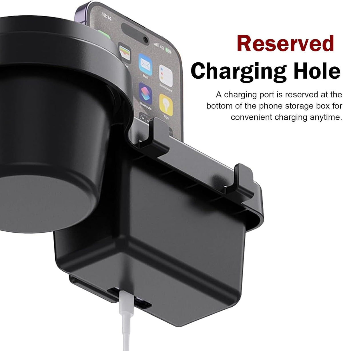 1 PC Car Door Window Cup Holder, Multifunctional 4-in-1 Insert Hanging Box/Phone Mount, ABS Clip-on Coin Storage Organizer, Universal for Most Cars, Trucks, SUVs (Black #B)