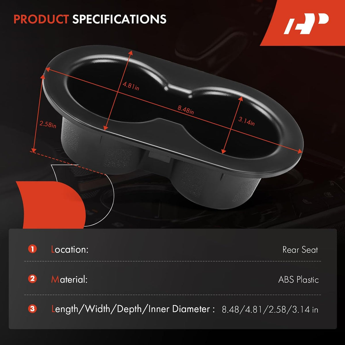 A-Premium Black Cup Holder Compatible with Dodge