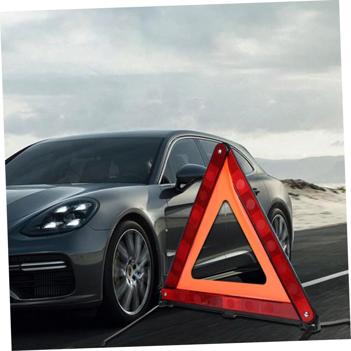 Gatuida Warning Triangle Sign for Vehicles Emergency Kit Reflective Collapsible Design Roadside Triangle