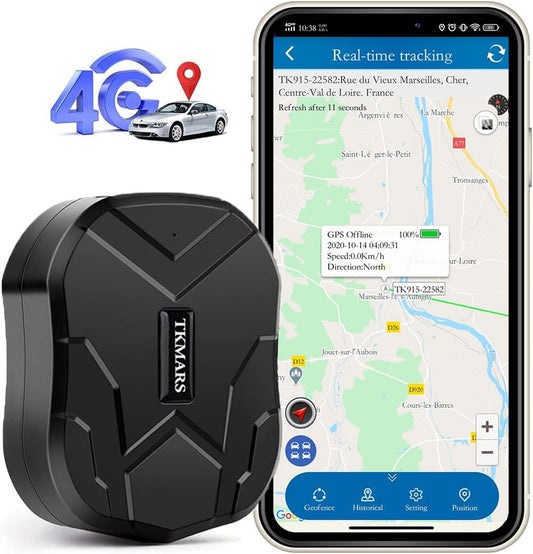 4G GPS Tracker Car Anti-Theft Long Battery Life 20000mAh Real Time GPS Tracking Device Magnet No Geographic Restriction Car Tracker with Alerts, Geo Fence, History Playback TK905C