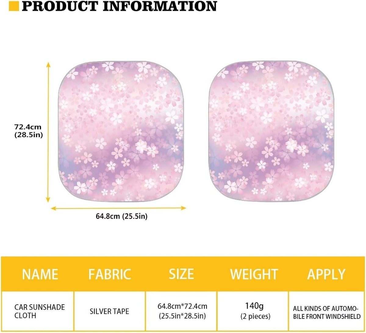 Pink Groovy Flower Car Windshield Sun Shade 2 Piece Foldable Car Sun Shade Windshield Cover Sunshade Blocks UV Rays Sun Visor Protector Automotive Interior Sun Protection Accessories
