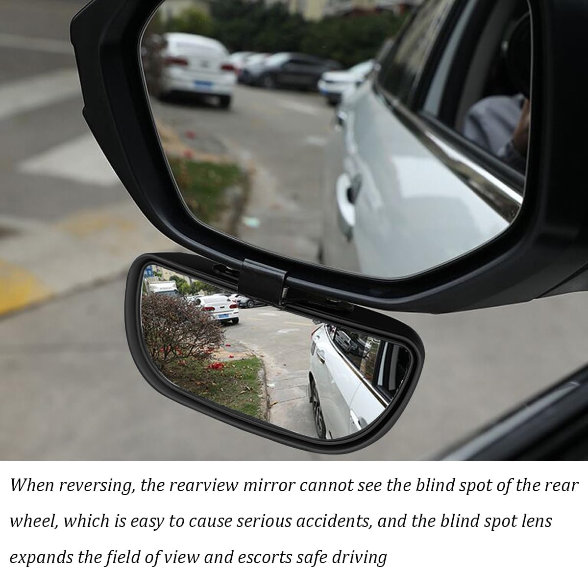 Mandark 2PCS 5.71 Inch Rectangular Convex Blind Spot Mirrors, Black