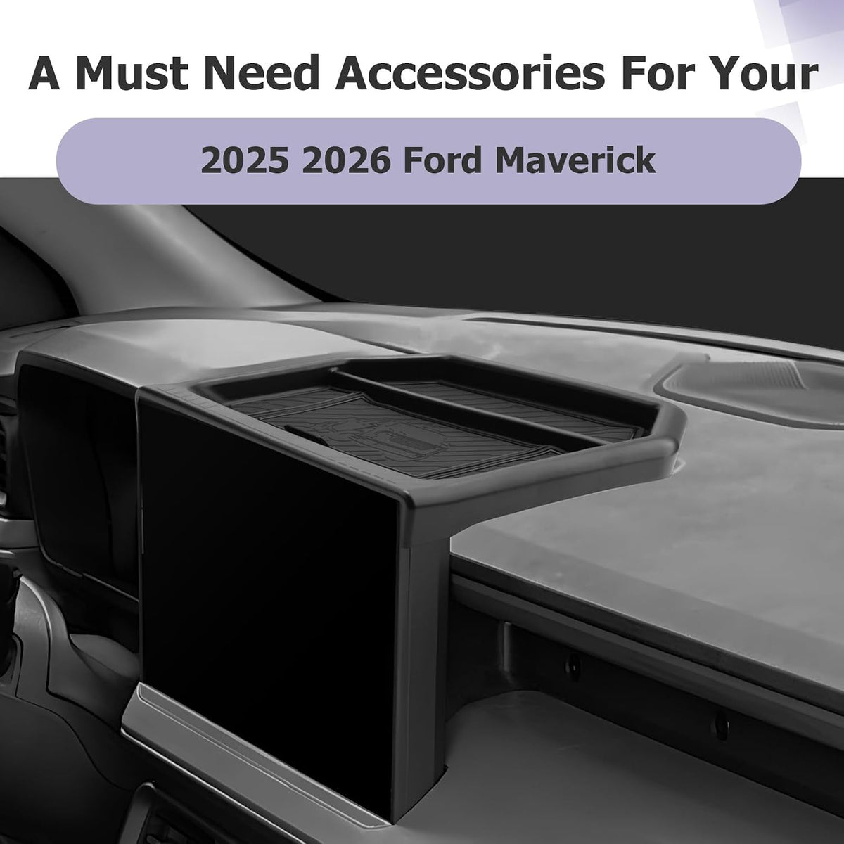 LUWU for 2025 2026 Maverick Dashboard Storage Tray 2026 Maverick XL/XLT/Larita/Tremor/Lobo 12.3-inch Behind Screen Organizer Center Console Display Box Dash Tray Maverick 2026 (Only for 12.3" Screen)