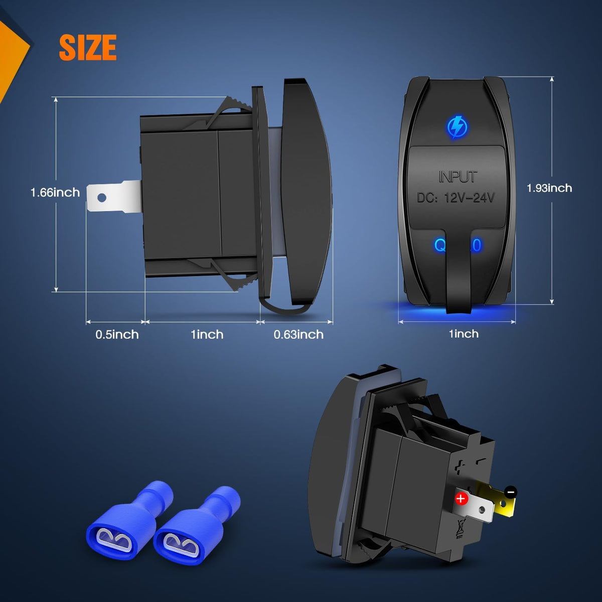 Nilight Rocker Switch Style USB Outlet Socket Fits Panel
