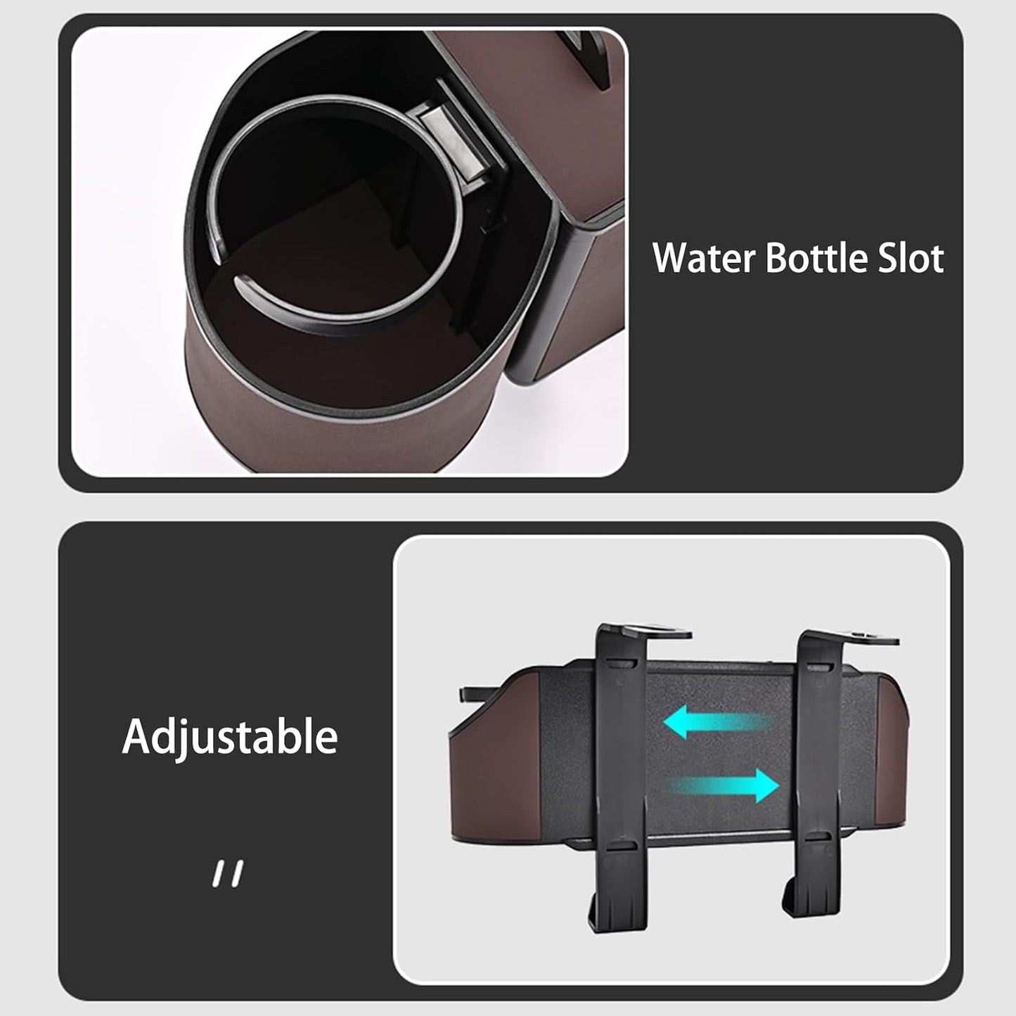 Back Seat Car Organizer,4 in 1 Multifunctional Car Back Seat Storage Box with Drink Cup Holder Tissue Box, for Hold Phone,Snacks, Drinks, Handbag