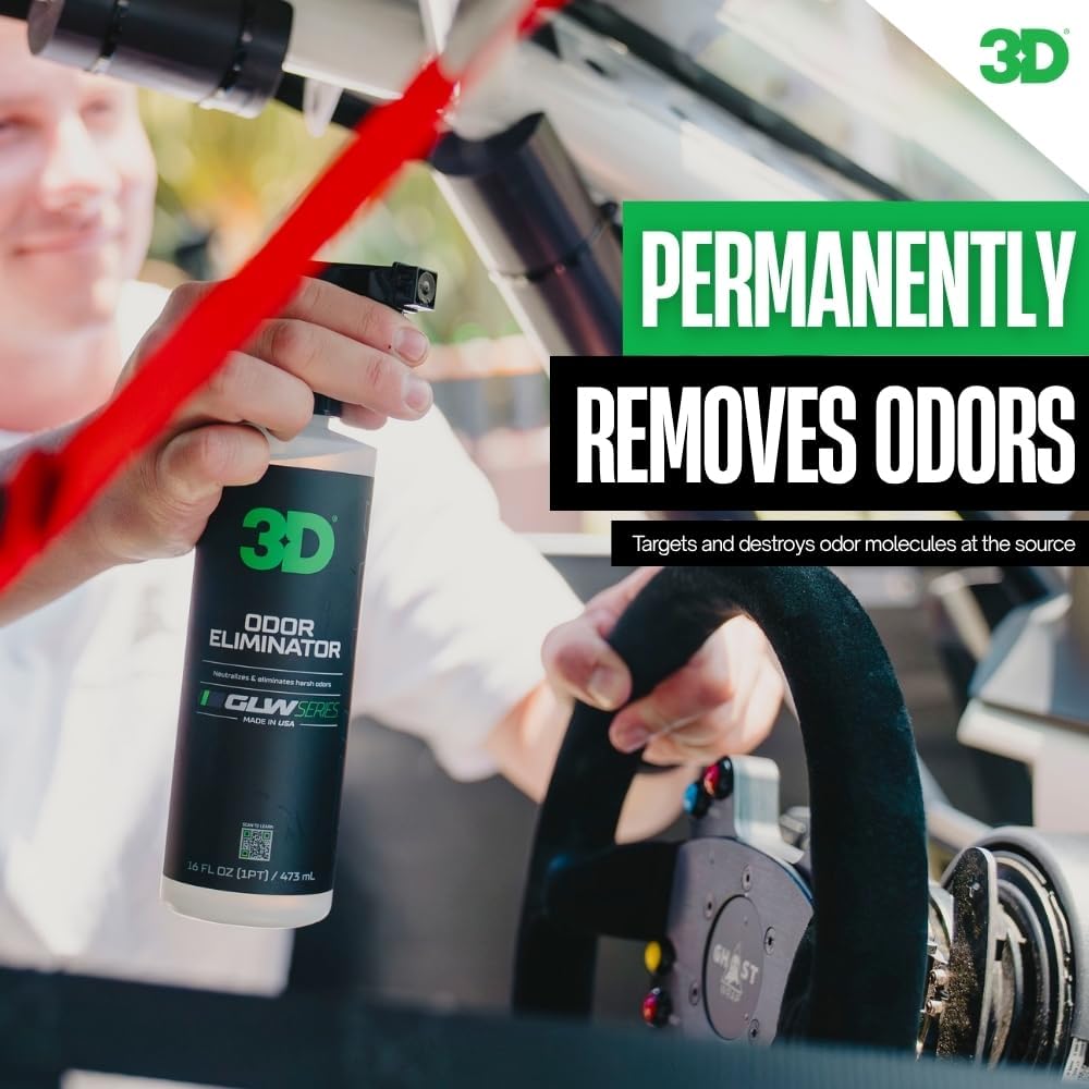 3D Odor Eliminator, GLW Series | Ultra Powerful Air Freshener | Long Lasting Odor Relief | Neutralizes Unwanted Smells | Fresh Scent | DIY Car Detailing | 16 oz