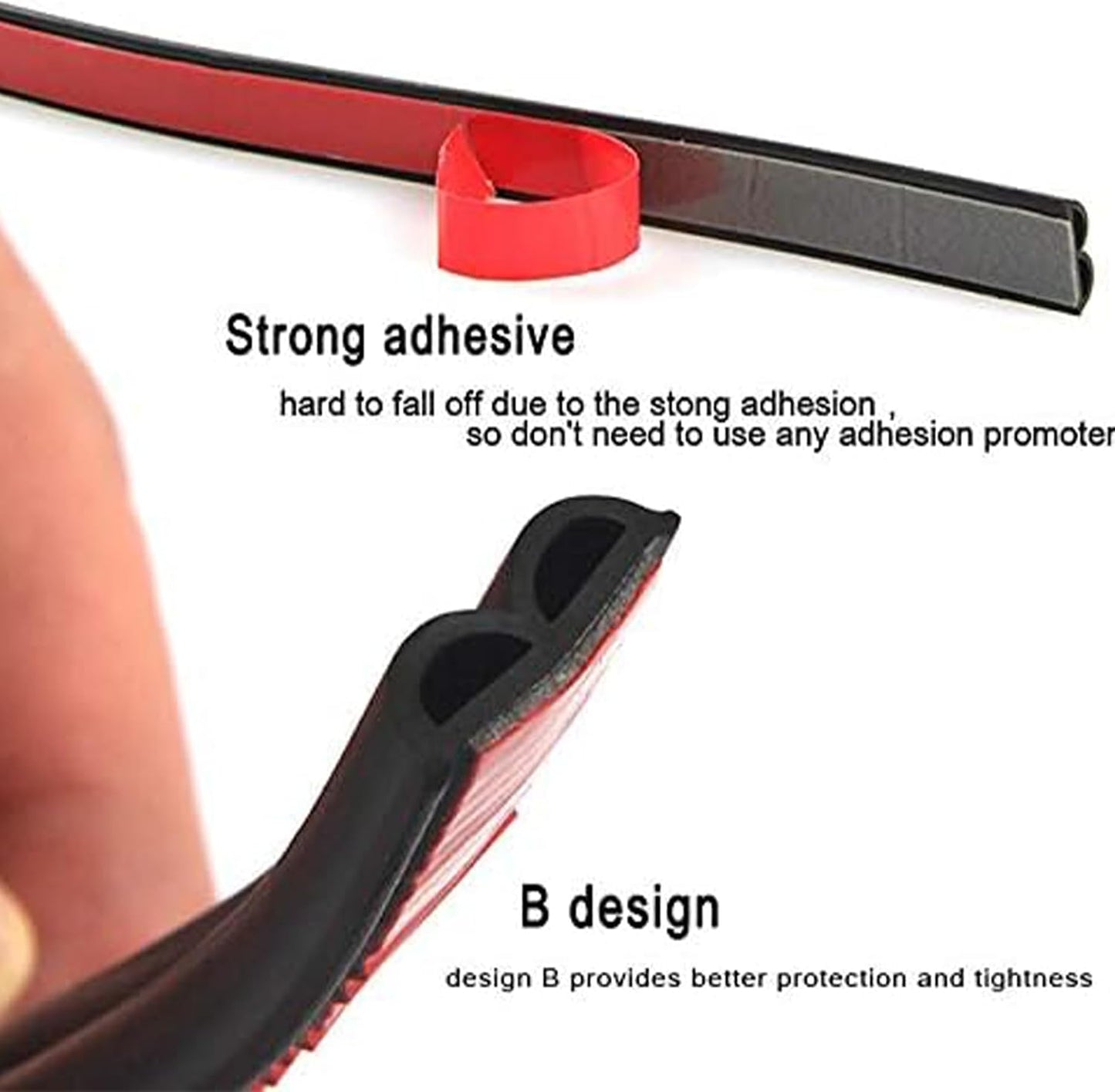 98.4 Feet Universal Self Adhesive Weather Seal Strip, 51/100 x 1/5 Inch Thick, Car Door & Window Weatherstrip with Soundproof Engine Cover