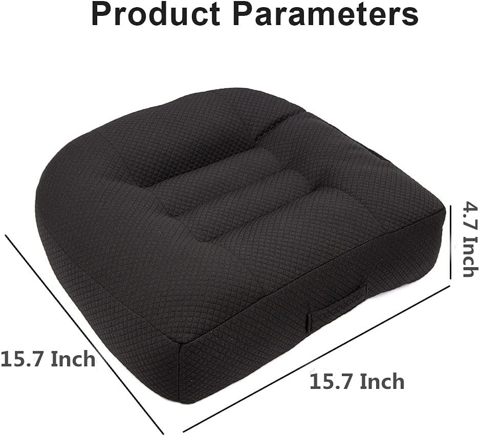 Srutirbo Car Booster Seat Cushion Heightening Height Boost Mat, Breathable Mesh Portable Car Seat Pad Angle Lift Seat for Car, Office,Home (Pure Black)